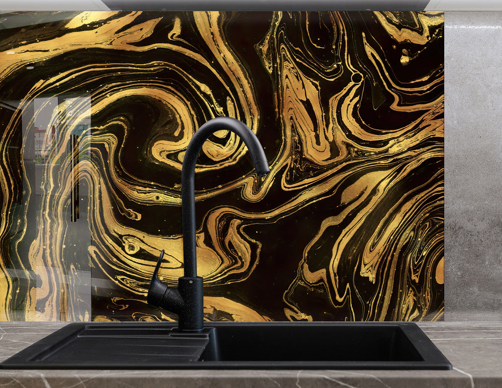 Abstract Tempered Glass Backsplash-BacksplashArtworks