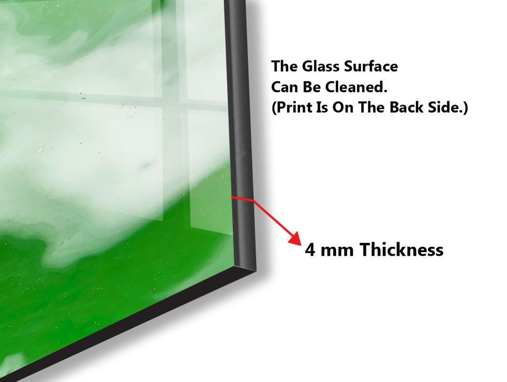 Green - Tempered Glass Kitchen Backsplash-BacksplashArtworks