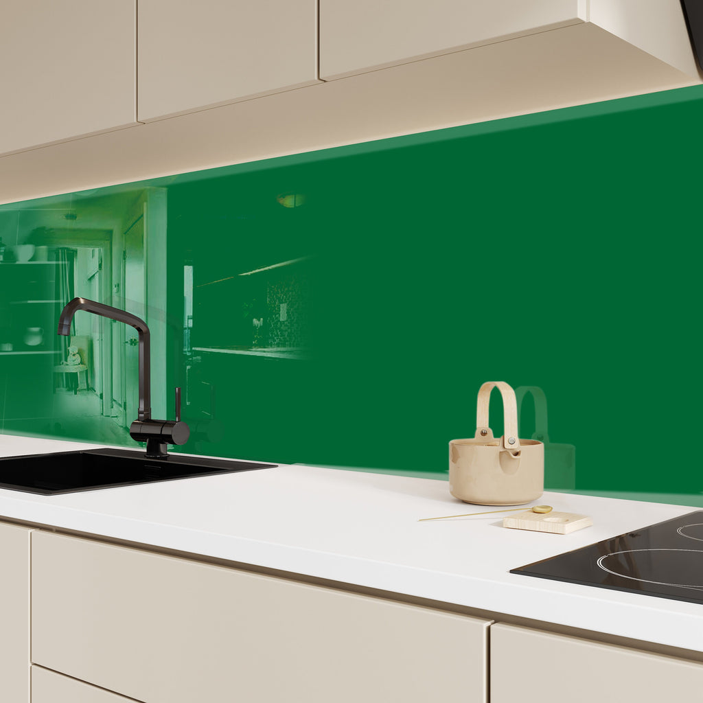 Forest Green - Tempered Glass Kitchen Backsplash-BacksplashArtworks