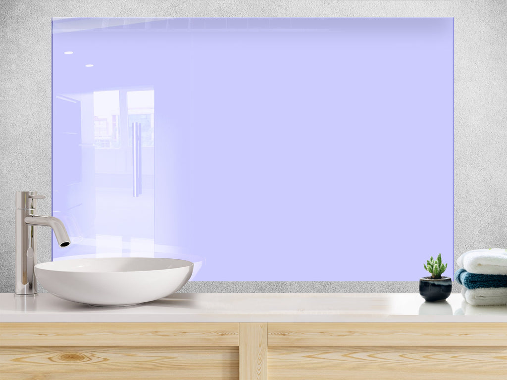 Powder Blue - Tempered Glass Kitchen Backsplash-BacksplashArtworks