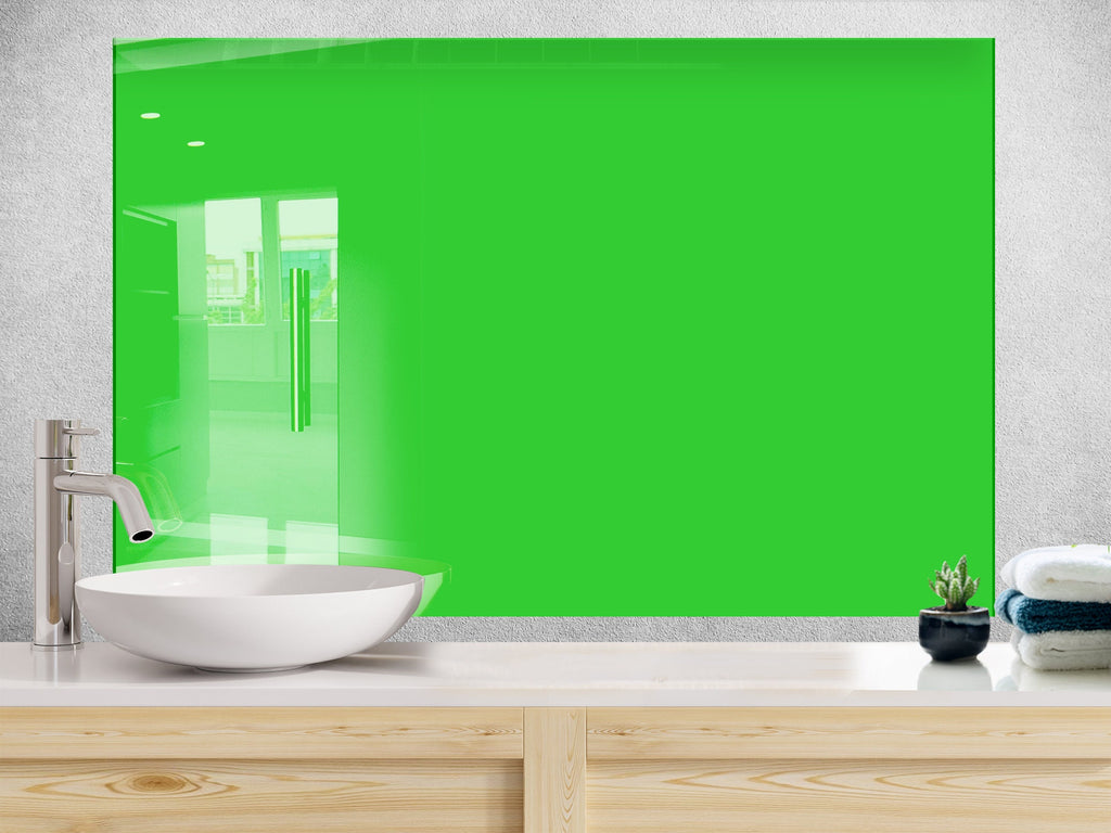 Spring Green - Tempered Glass Kitchen Backsplash-BacksplashArtworks