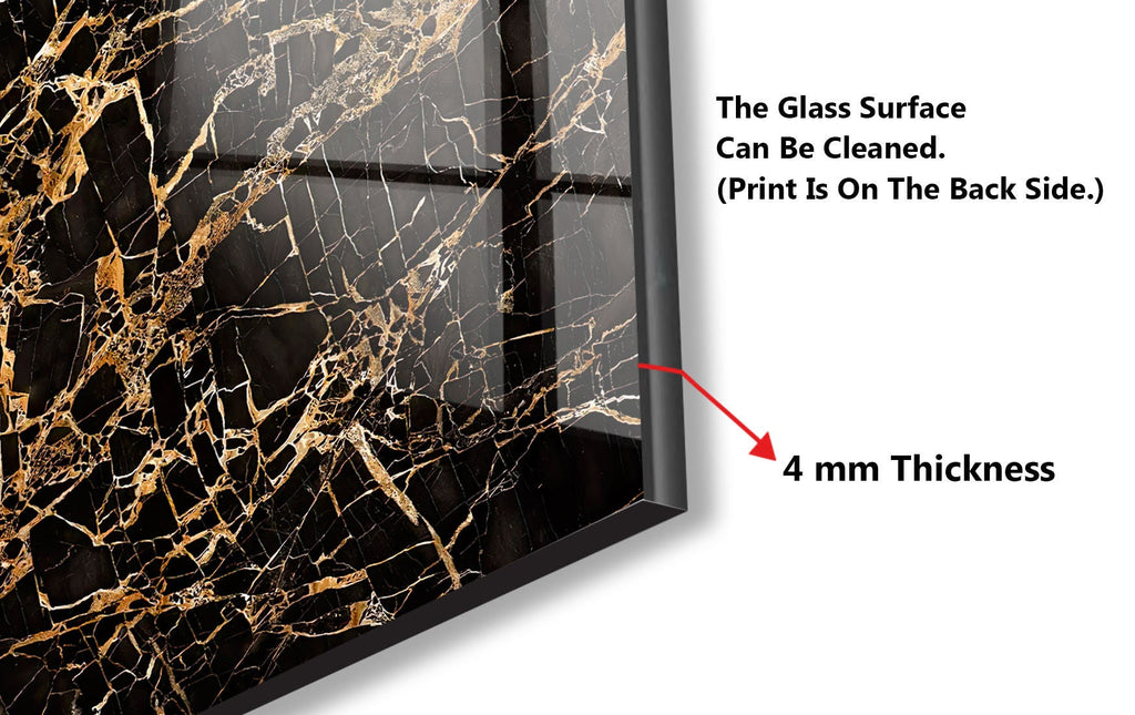 Luxurious Black Marble with Gold Veining - Glass Kitchen Backsplash-BacksplashArtworks