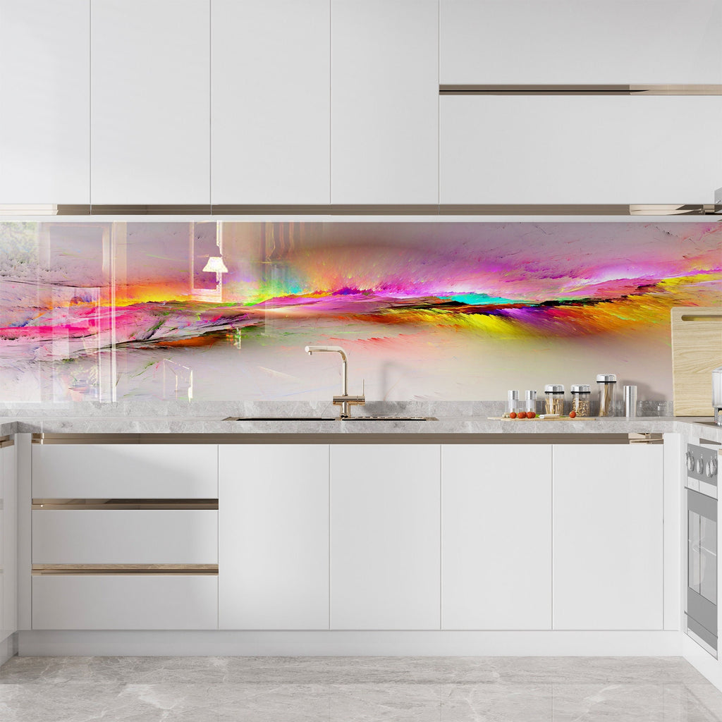 Abstract Tempered Glass Backsplash-BacksplashArtworks