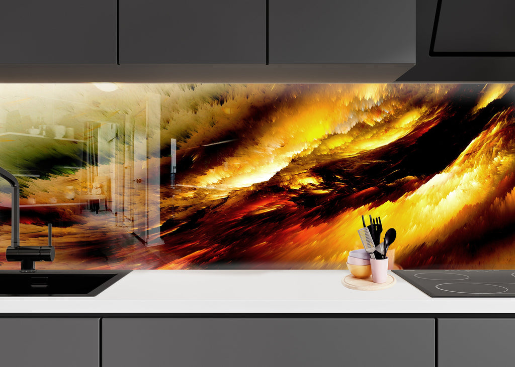Abstract Tempered Glass Backsplash-BacksplashArtworks