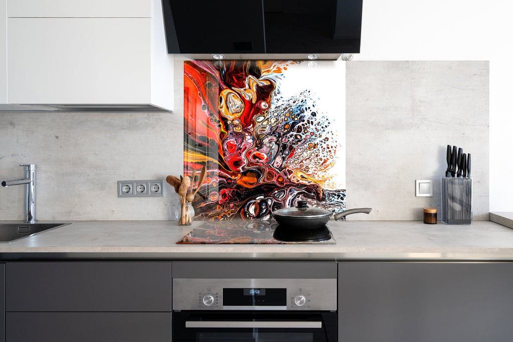 Abstract Tempered Glass Backsplash-BacksplashArtworks
