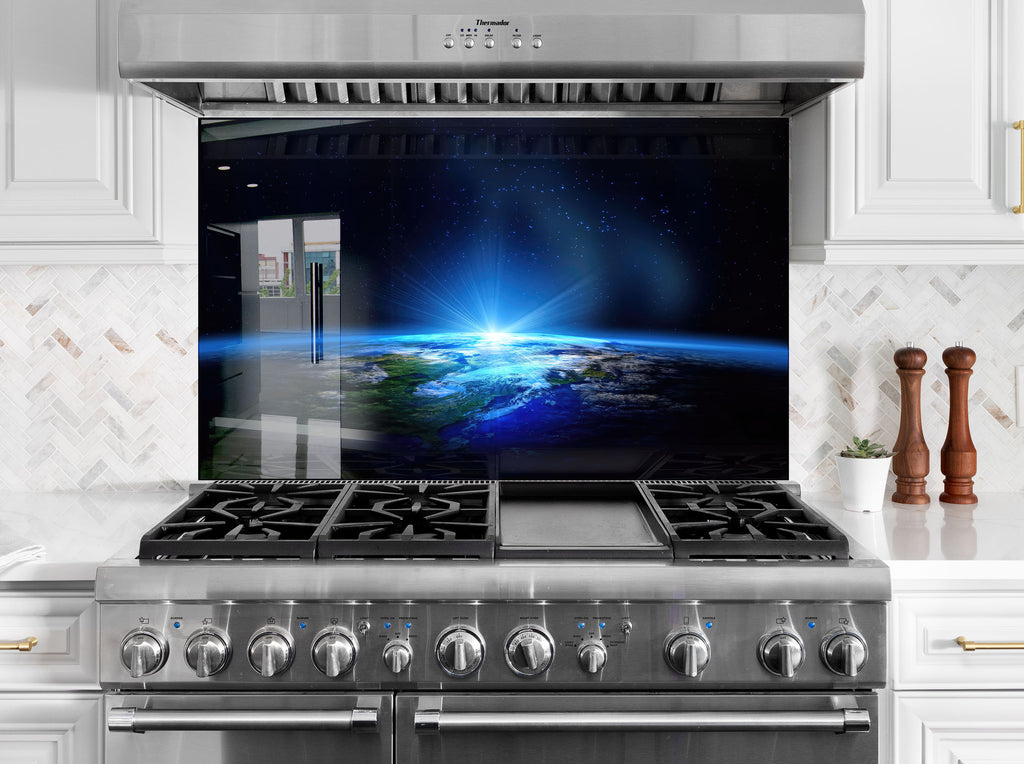 Earth from Space Glass Kitchen Backsplash – Cosmic View Design-BacksplashArtworks