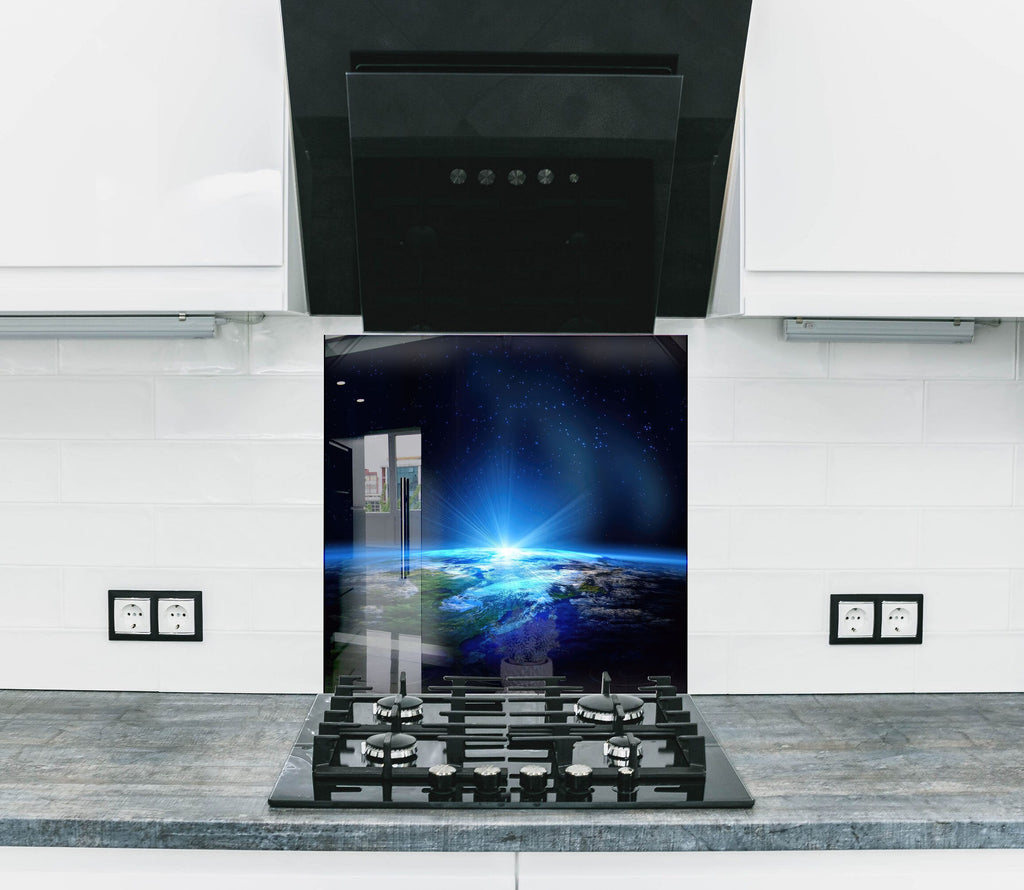 Earth from Space Glass Kitchen Backsplash – Cosmic View Design-BacksplashArtworks