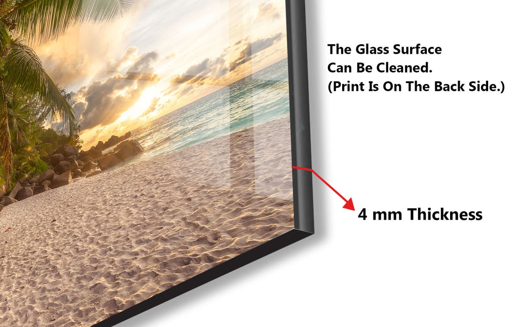 Tropical Beach Sunset Paradise Wall Art – Glass Backsplash-BacksplashArtworks