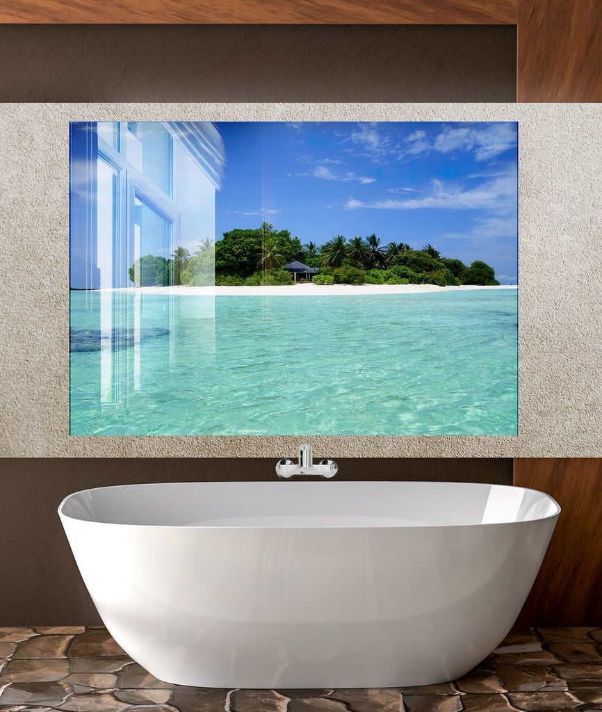 Tropical Island Paradise Wall Art – Kitchen Glass Backsplash-BacksplashArtworks