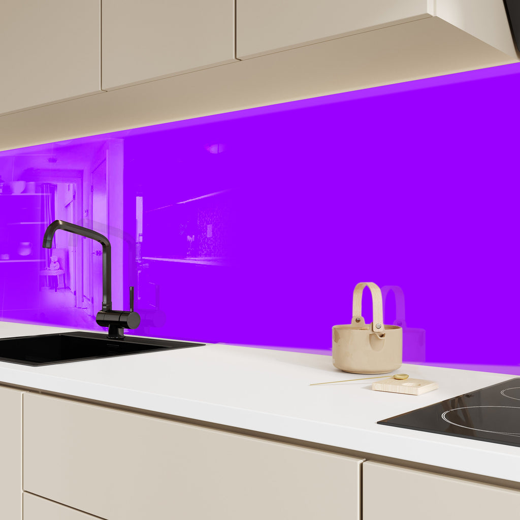 Blue Purple - Tempered Glass Kitchen Backsplash-BacksplashArtworks