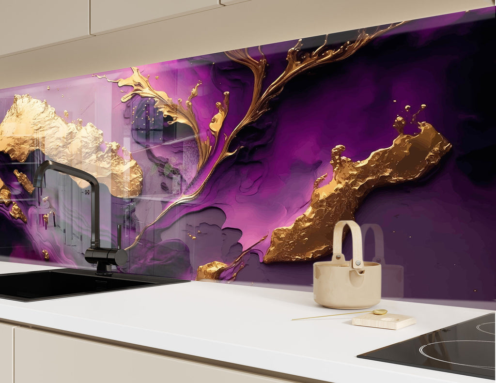Abstract Tempered Glass Backsplash-BacksplashArtworks