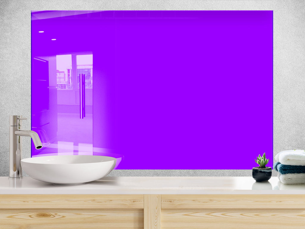Blue Purple - Tempered Glass Kitchen Backsplash-BacksplashArtworks
