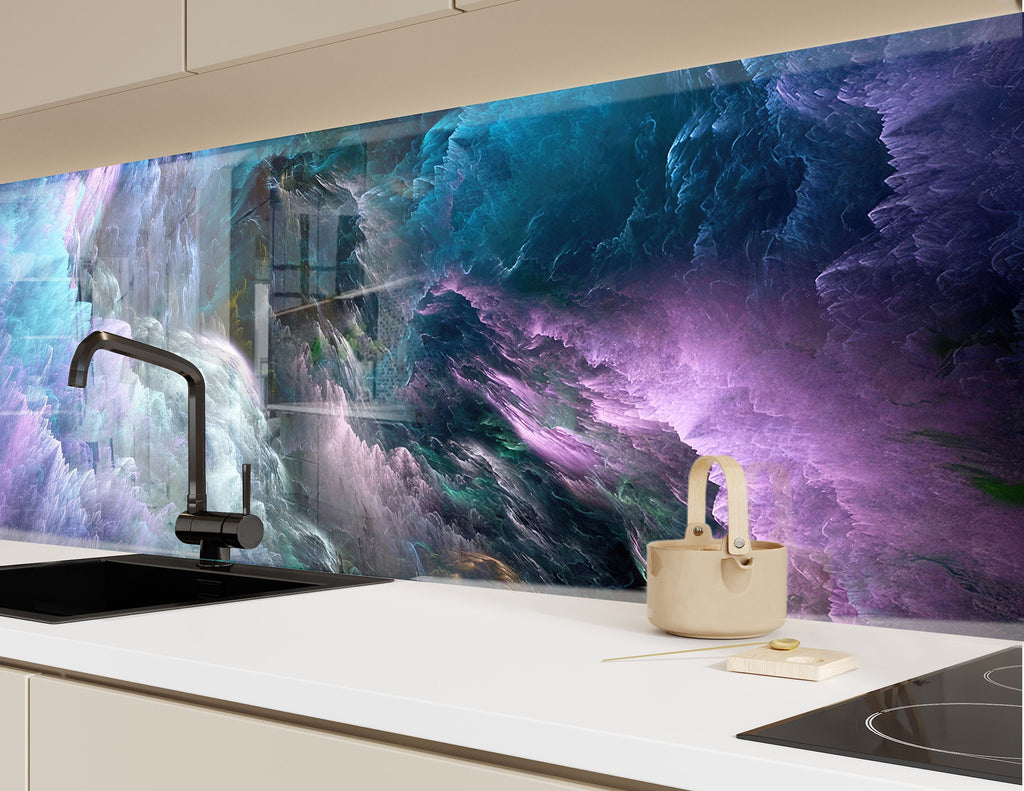 Abstract Tempered Glass Backsplash-BacksplashArtworks