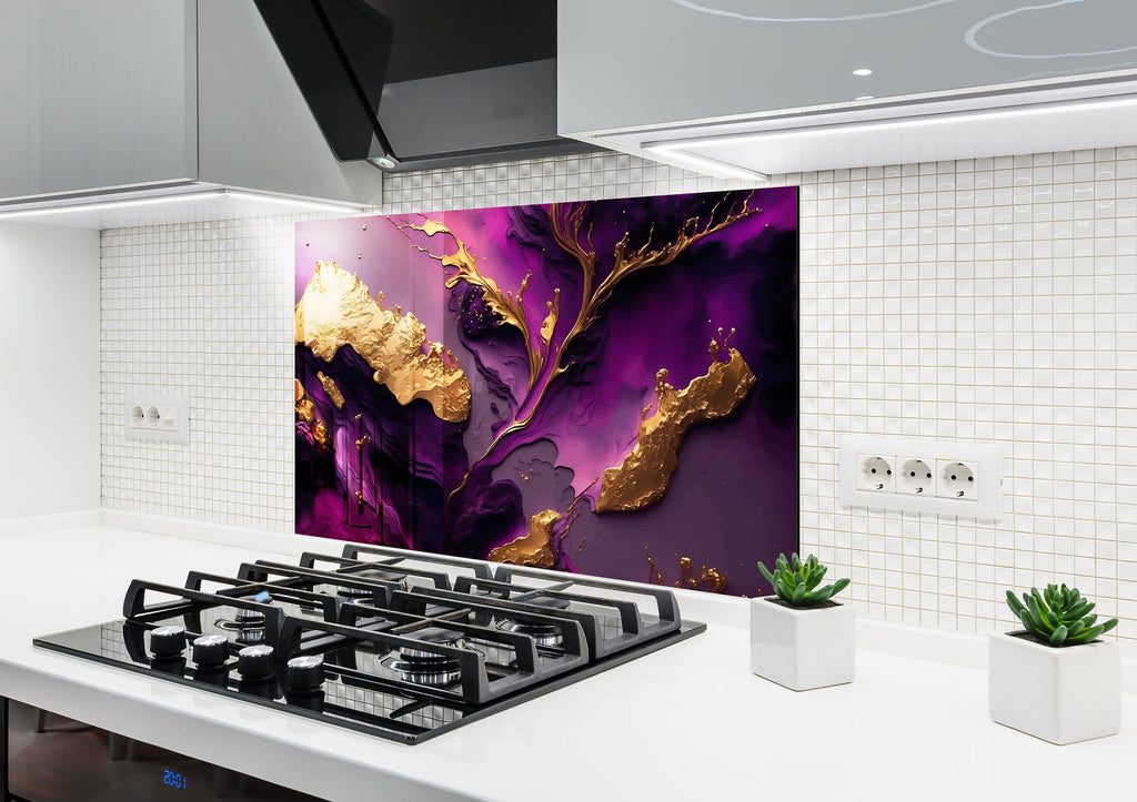 Abstract Tempered Glass Backsplash-BacksplashArtworks