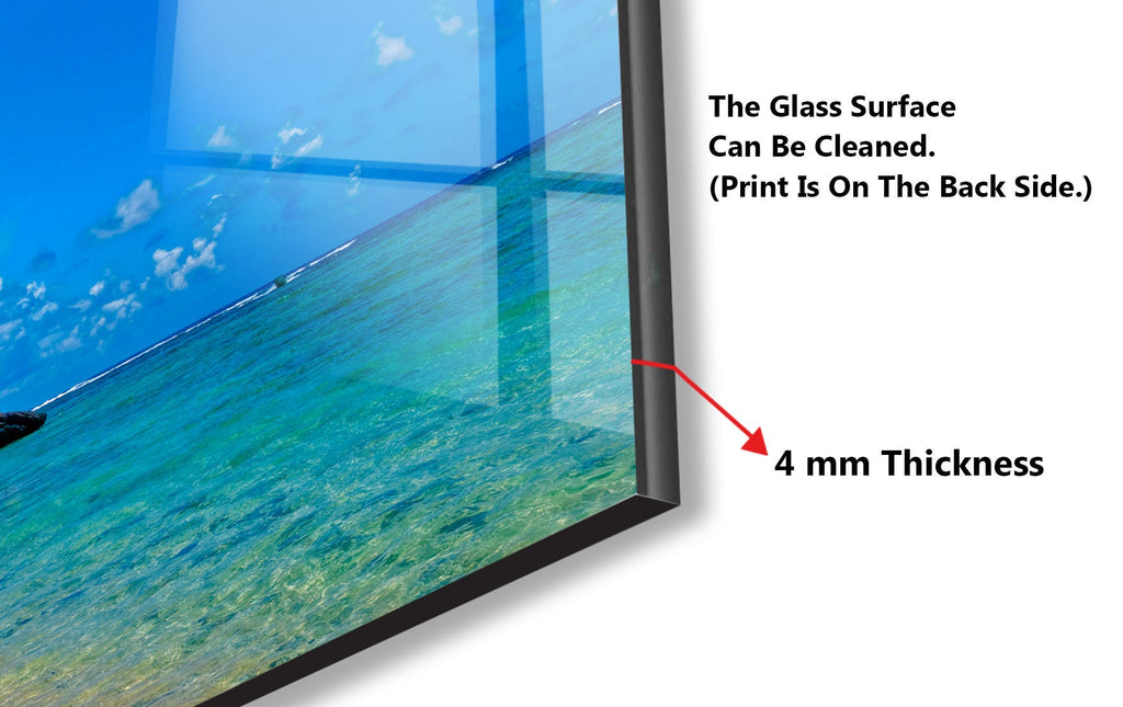 Tropical Paradise Beach – Glass Kitchen Backsplash-BacksplashArtworks