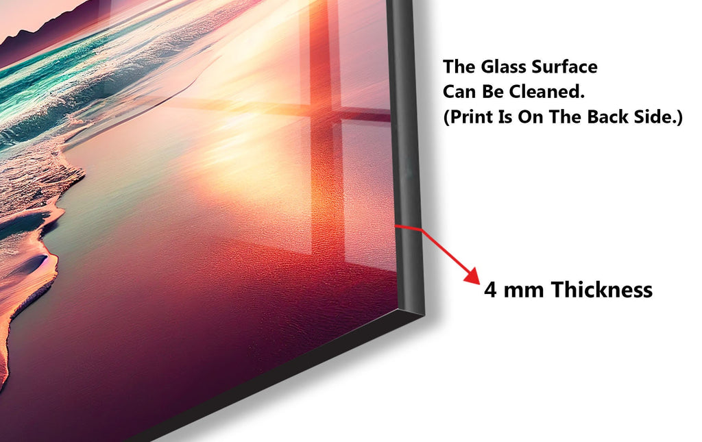 Tropical Sunset Glow – Glass Kitchen Backsplash-BacksplashArtworks