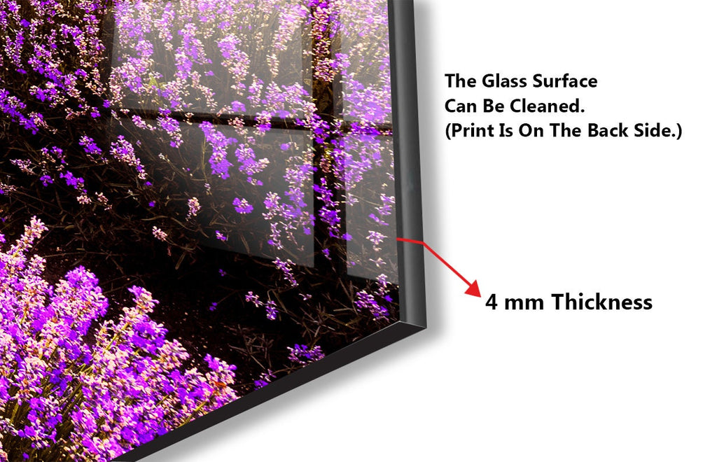Lavender Field Sunset – Glass Kitchen Backsplash-BacksplashArtworks