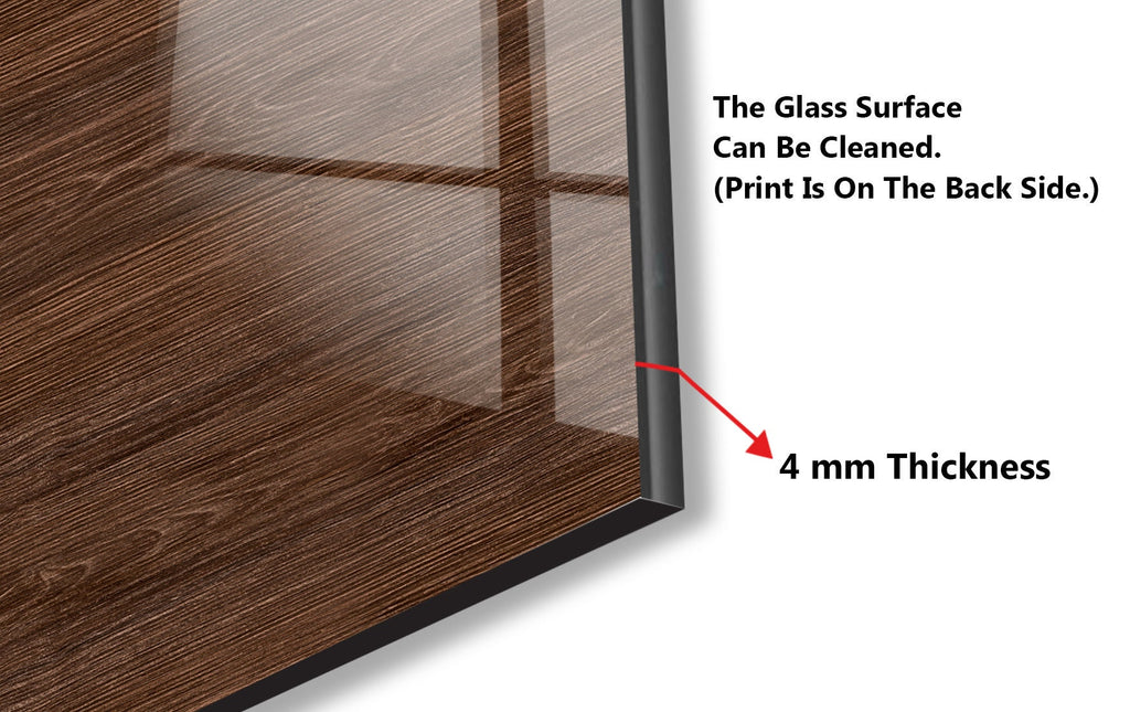 Dark Wood - Tempered Glass Kitchen Backsplash-BacksplashArtworks