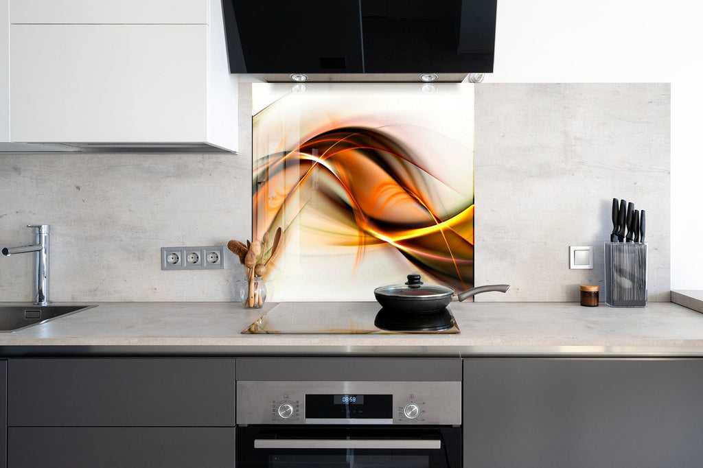 Abstract Tempered Glass Backsplash-BacksplashArtworks