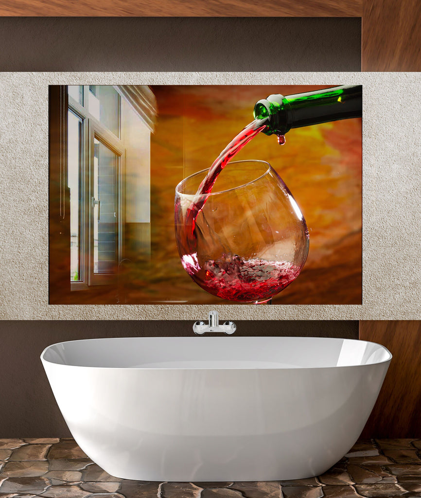 Red Wine Pouring Glass Kitchen Backsplash – Elegant Wine Tasting Décor-BacksplashArtworks