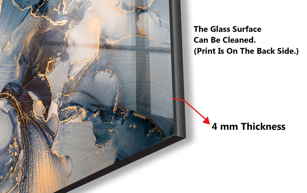 Midnight Gold Marble - Glass Kitchen Backsplash-BacksplashArtworks