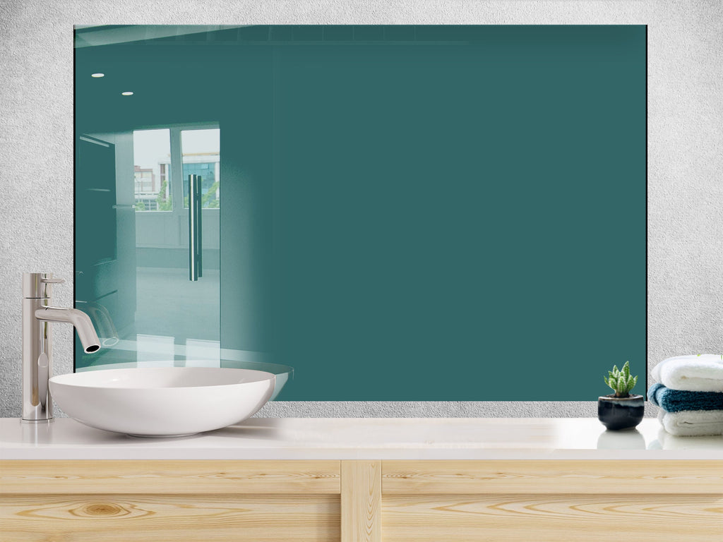 Moss Green - Tempered Glass Kitchen Backsplash-BacksplashArtworks