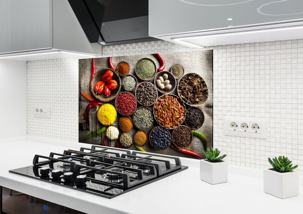 Exotic Spice Market - Tempered Glass Kitchen Backsplash-BacksplashArtworks