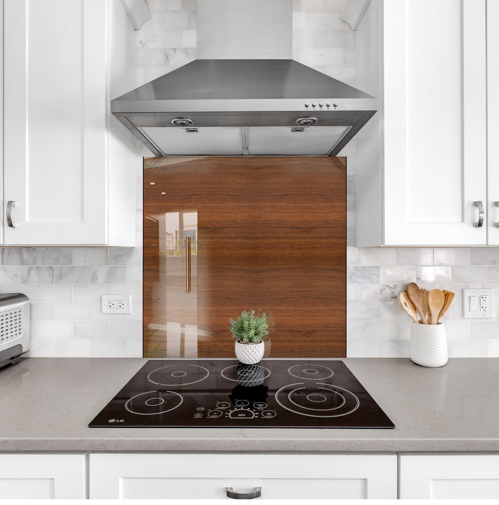 Classic Wood Grain - Glass Kitchen Backsplash-BacksplashArtworks