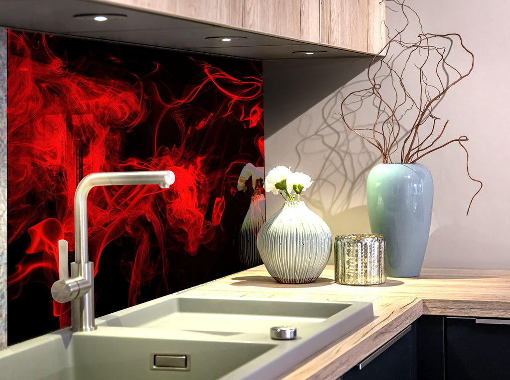 Abstract Tempered Glass Backsplash-BacksplashArtworks