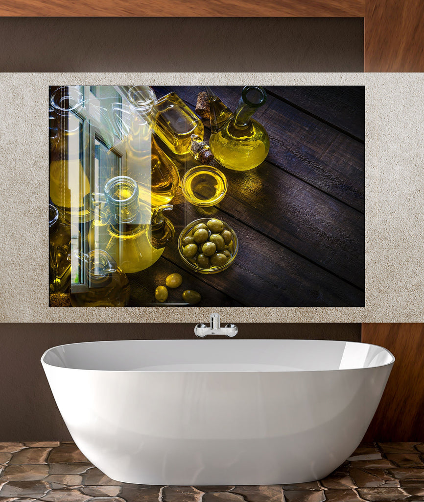 Olive Oil Glass Kitchen Backsplash – Fresh Olive Design-BacksplashArtworks
