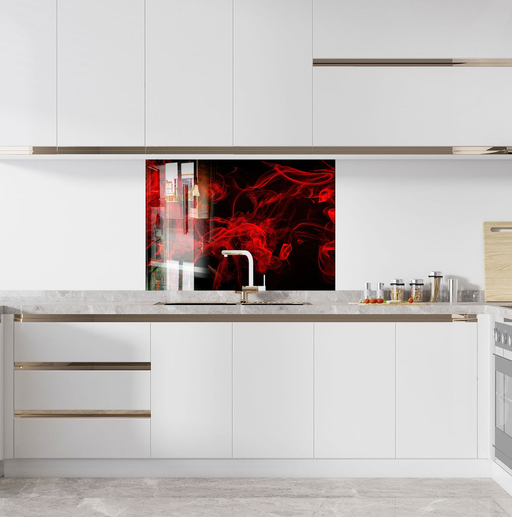 Abstract Tempered Glass Backsplash-BacksplashArtworks