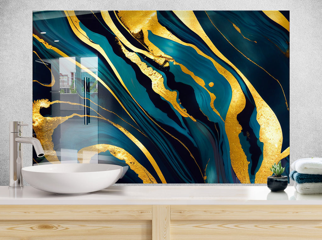 Abstract Tempered Glass Backsplash-BacksplashArtworks