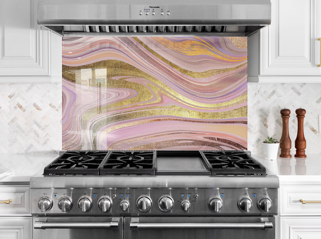 Abstract Tempered Glass Backsplash-BacksplashArtworks