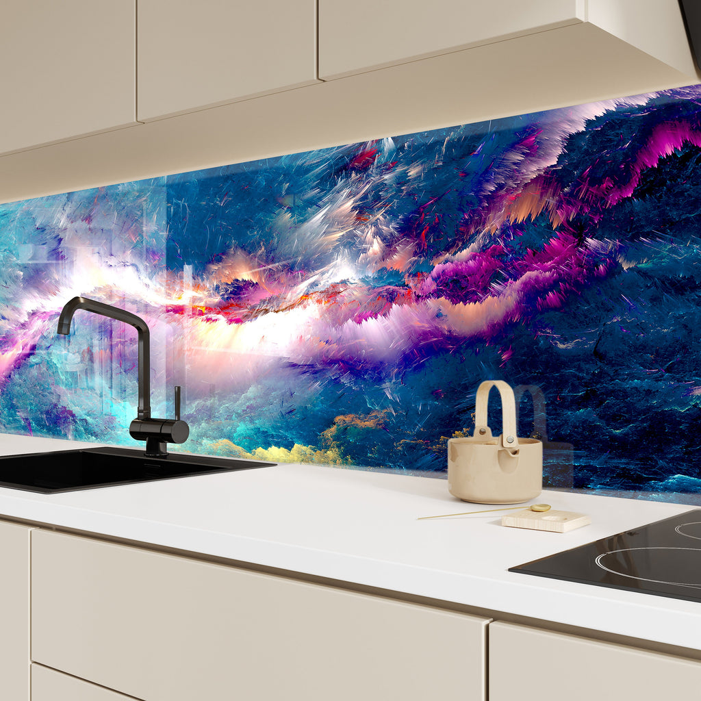 Abstract Tempered Glass Backsplash-BacksplashArtworks