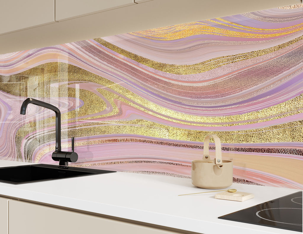 Abstract Tempered Glass Backsplash-BacksplashArtworks