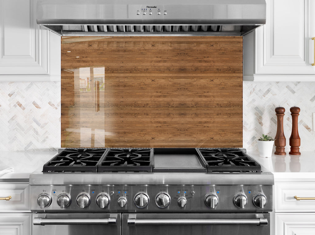 Modern Light Wood - Glass Kitchen Backsplash-BacksplashArtworks