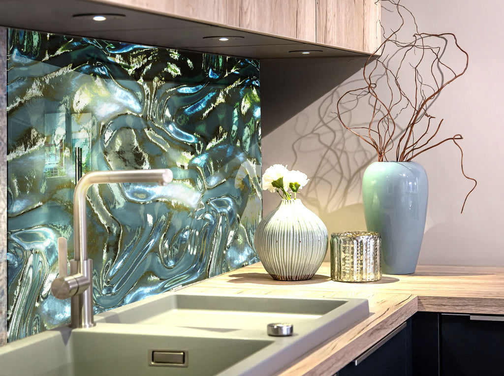Abstract Tempered Glass Backsplash-BacksplashArtworks