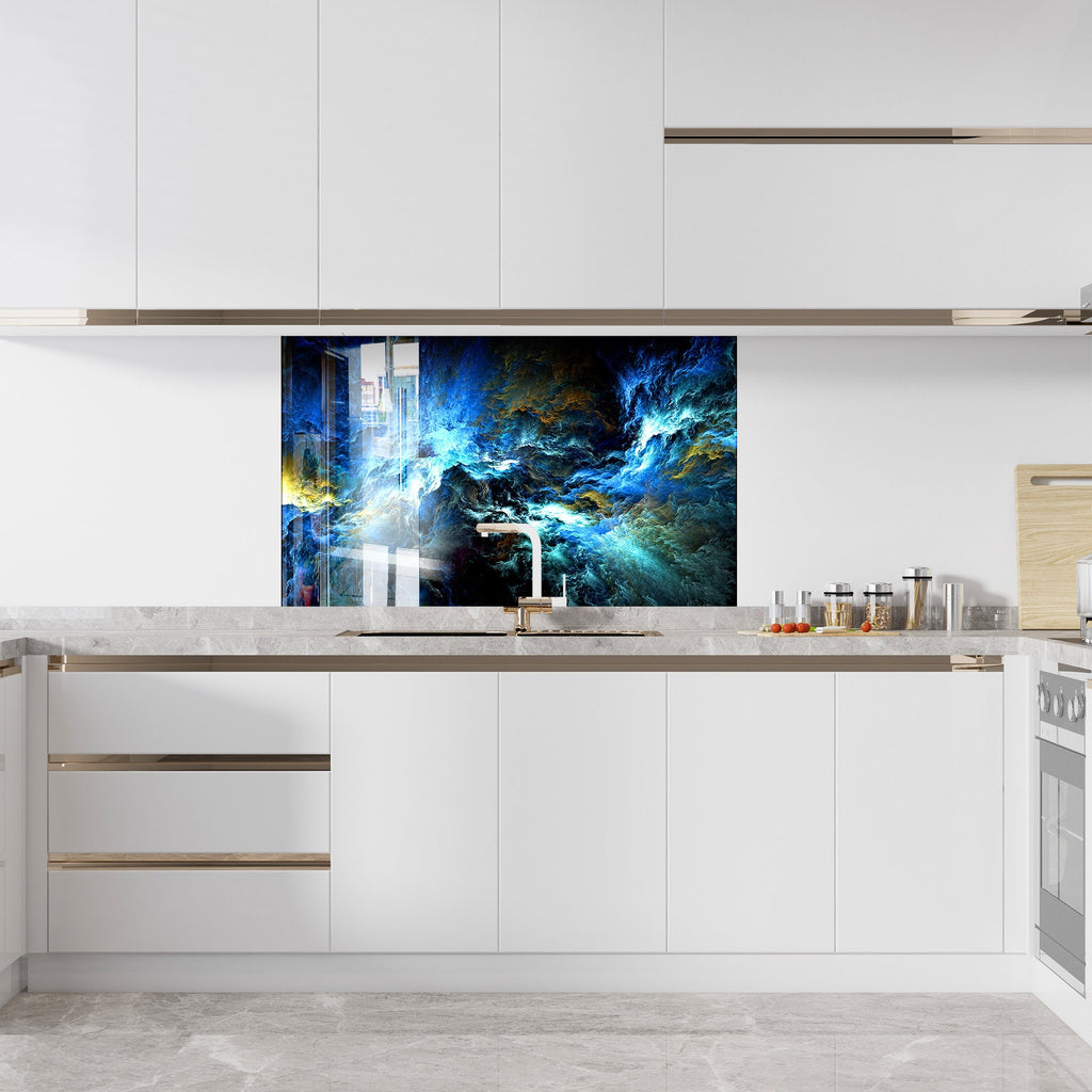 Abstract Tempered Glass Backsplash-BacksplashArtworks