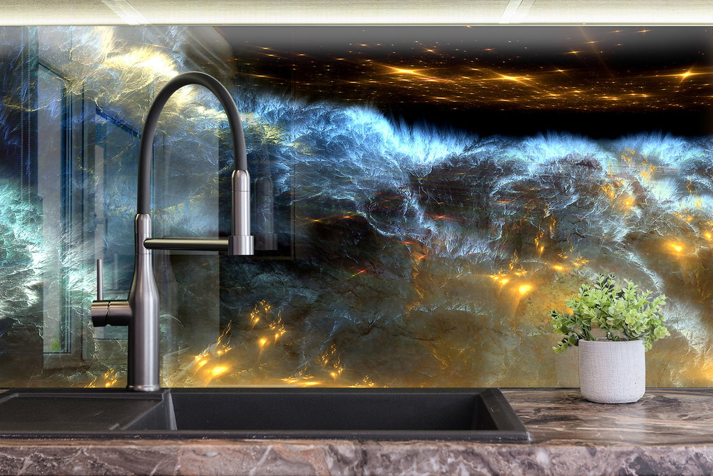 Abstract Tempered Glass Backsplash-BacksplashArtworks