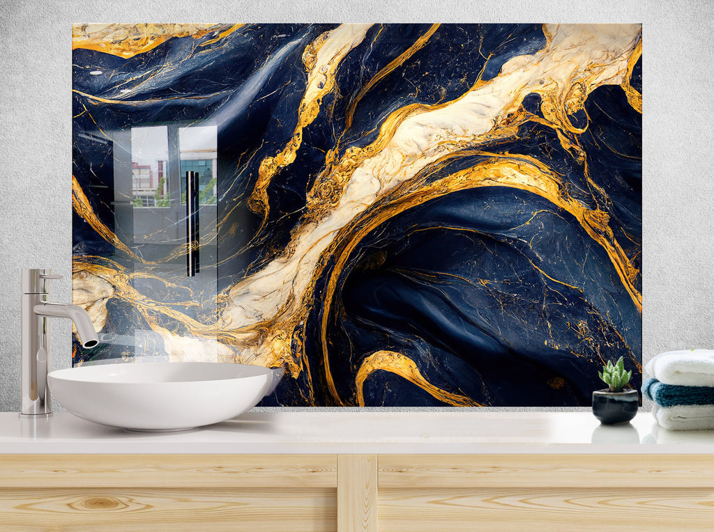 Abstract Tempered Glass Backsplash-BacksplashArtworks