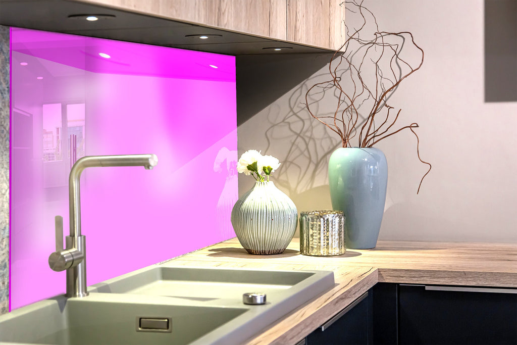Pink - Tempered Glass Kitchen Backsplash-BacksplashArtworks