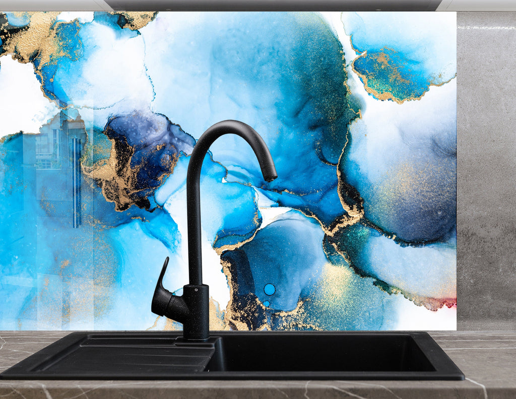 Abstract Tempered Glass Backsplash-BacksplashArtworks