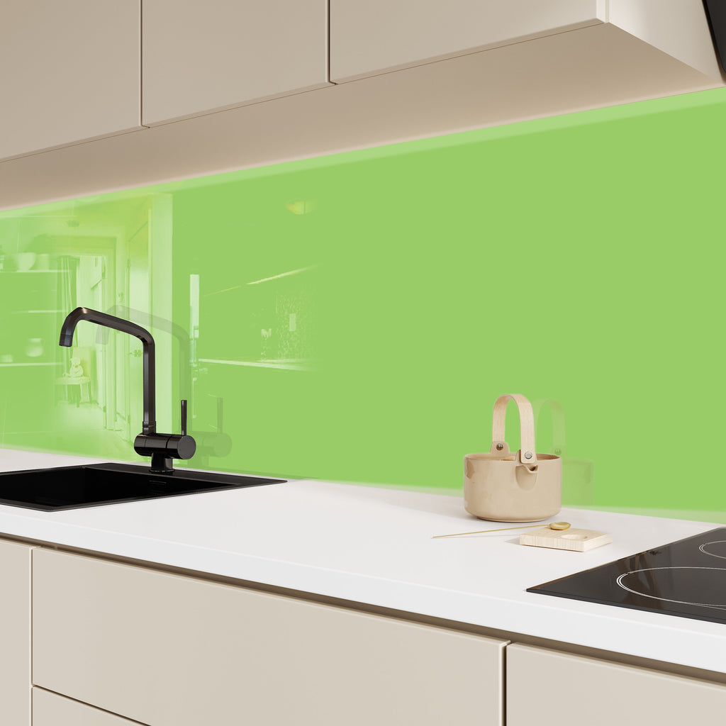 Dull Green - Tempered Glass Kitchen Backsplash-BacksplashArtworks