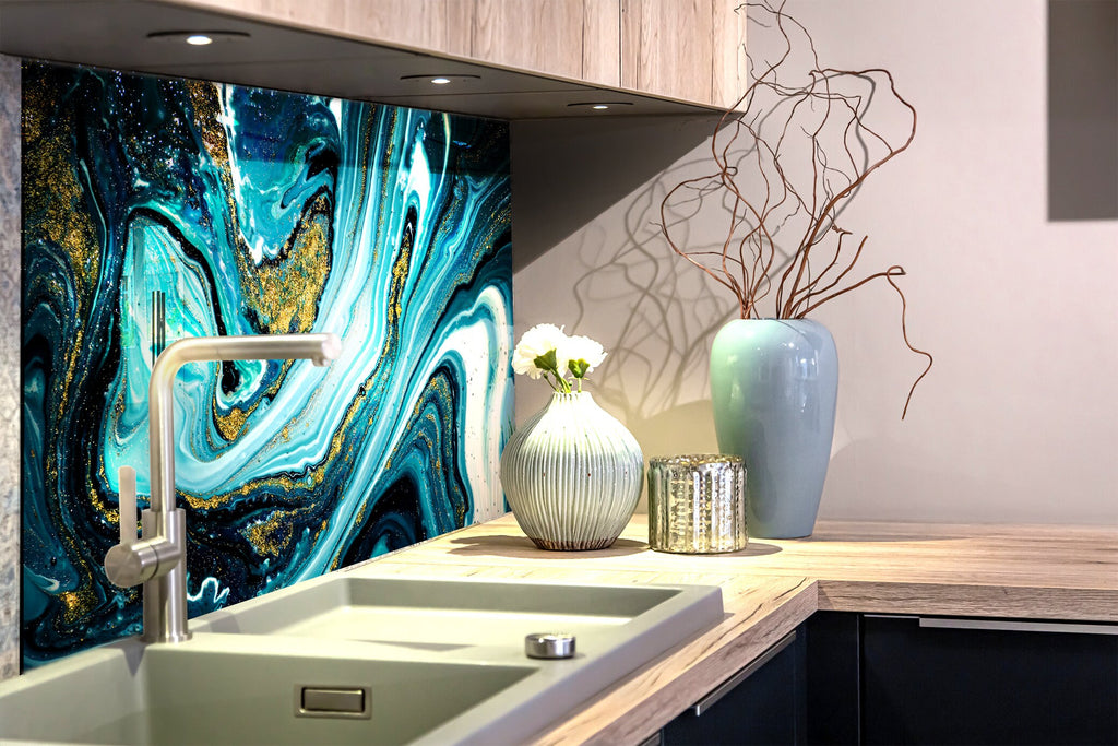 Abstract Tempered Glass Backsplash-BacksplashArtworks