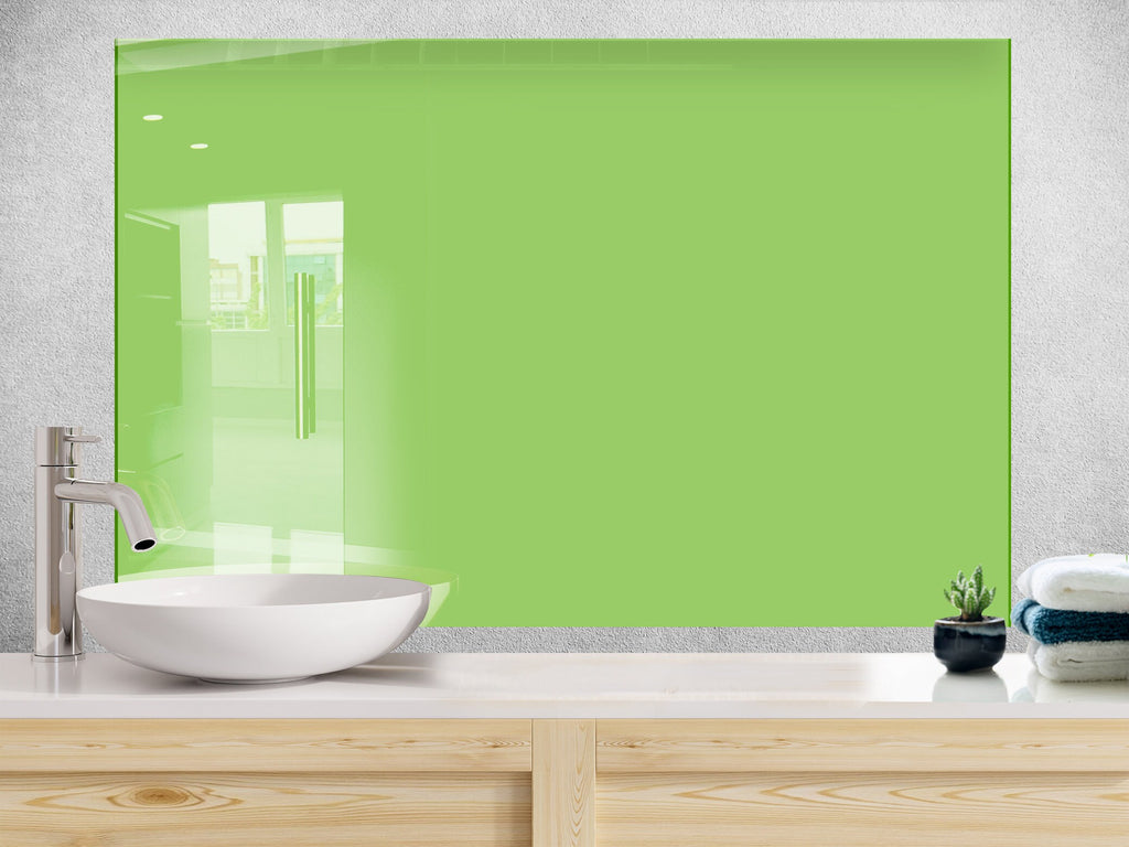 Dull Green - Tempered Glass Kitchen Backsplash-BacksplashArtworks