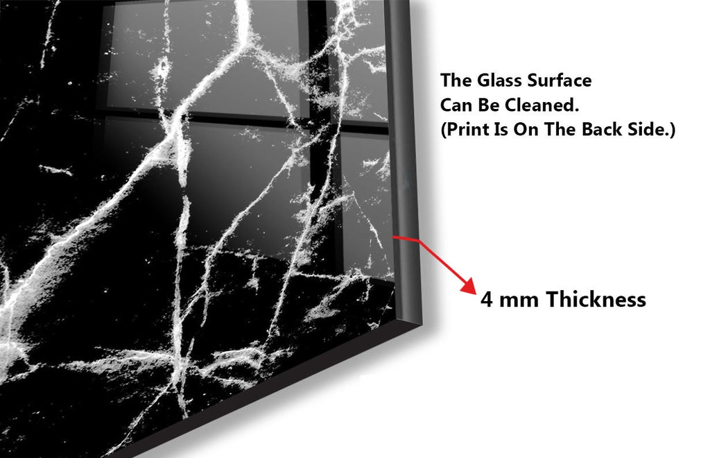 Black Marble with White Veins - Glass Kitchen Backsplash-BacksplashArtworks