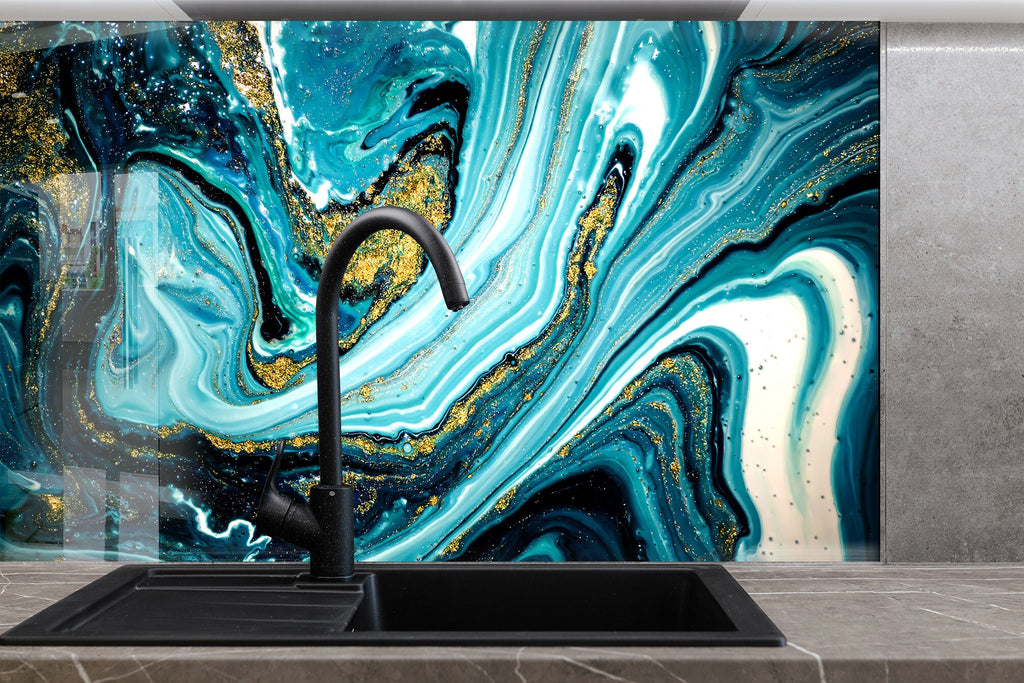 Abstract Tempered Glass Backsplash-BacksplashArtworks