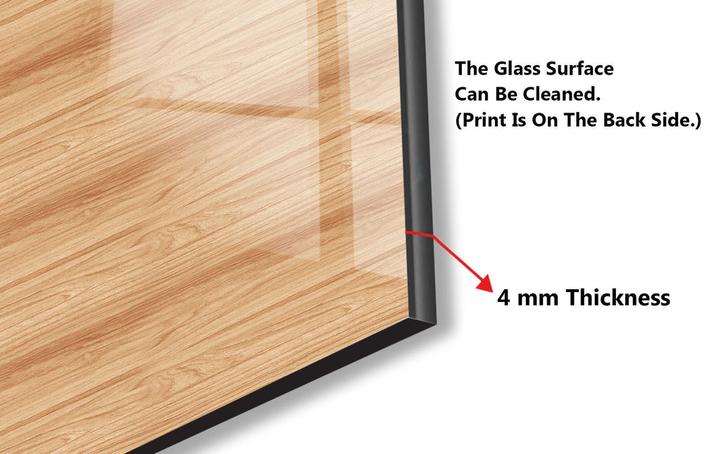 Light Oak Wood - Glass Kitchen Backsplash-BacksplashArtworks