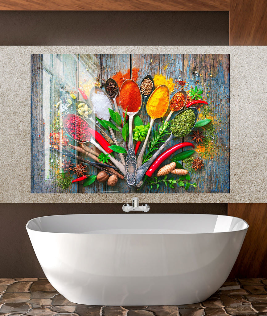 Spice Bomb - Tempered Glass Kitchen Backsplash-BacksplashArtworks