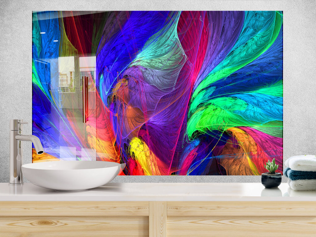 Vivid Spectrum Multicolor - Glass Kitchen Backsplash-BacksplashArtworks